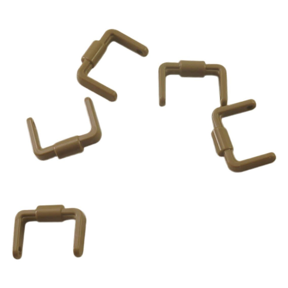 Dark Tan LEGO 95344 minifigure bucket handle or scooter stand pieces showing the angled ends and central section