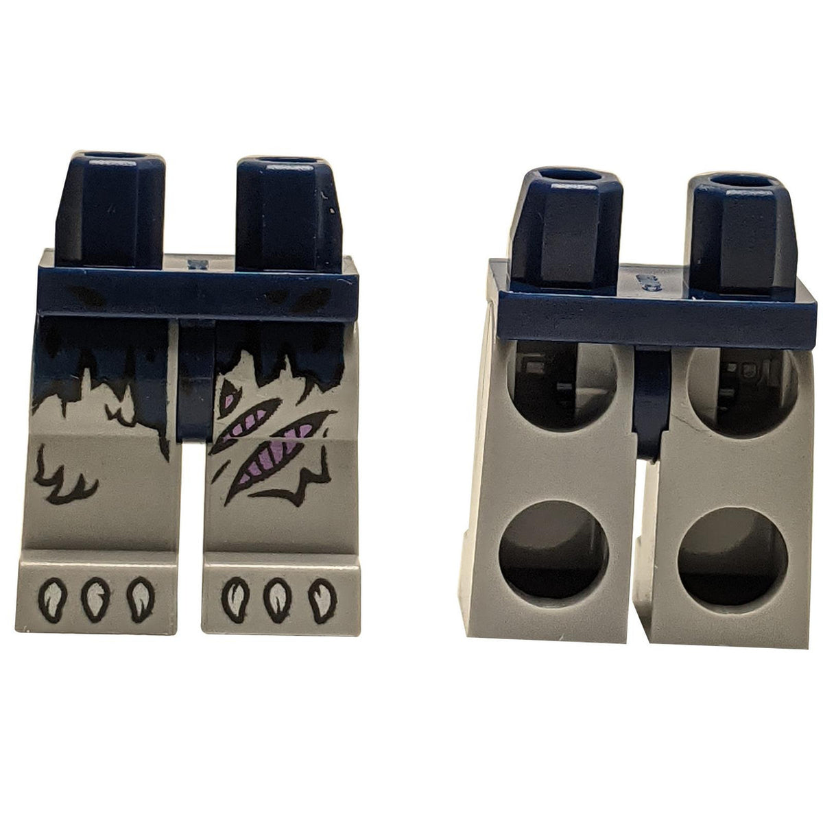 LEGO® 970c86pb16 werewolf minifigure legs with torn cloth pattern and clawed feet