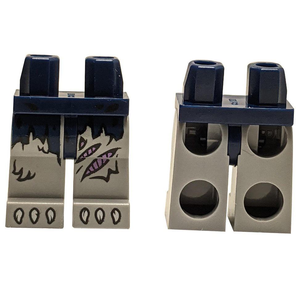 LEGO® 970c86pb16 werewolf minifigure legs with torn cloth pattern and clawed feet