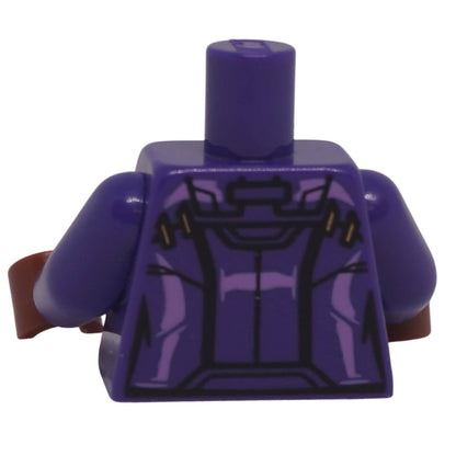 LEGO® dark purple jacket torso 973pb4418c01 back with lavender panel detailing and printed fasteners