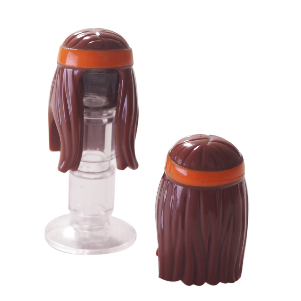 LEGO® Long Hair with Orange Headband 99248pb01 in Reddish Brown