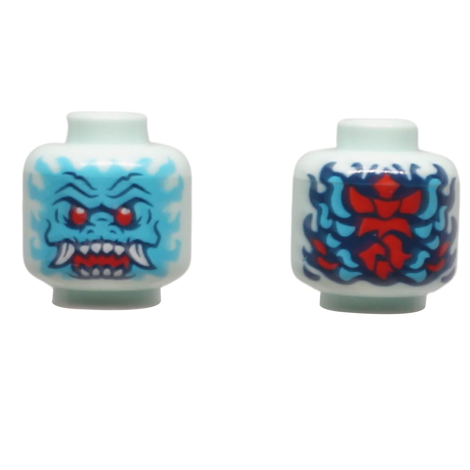 LEGO alien minifigure head with red eyes and fangs print 3626pb3885