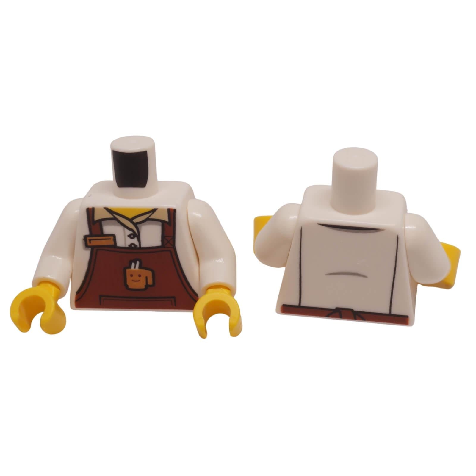 LEGO apron torso with cup graphic and name tag pattern 973pb3256c01
