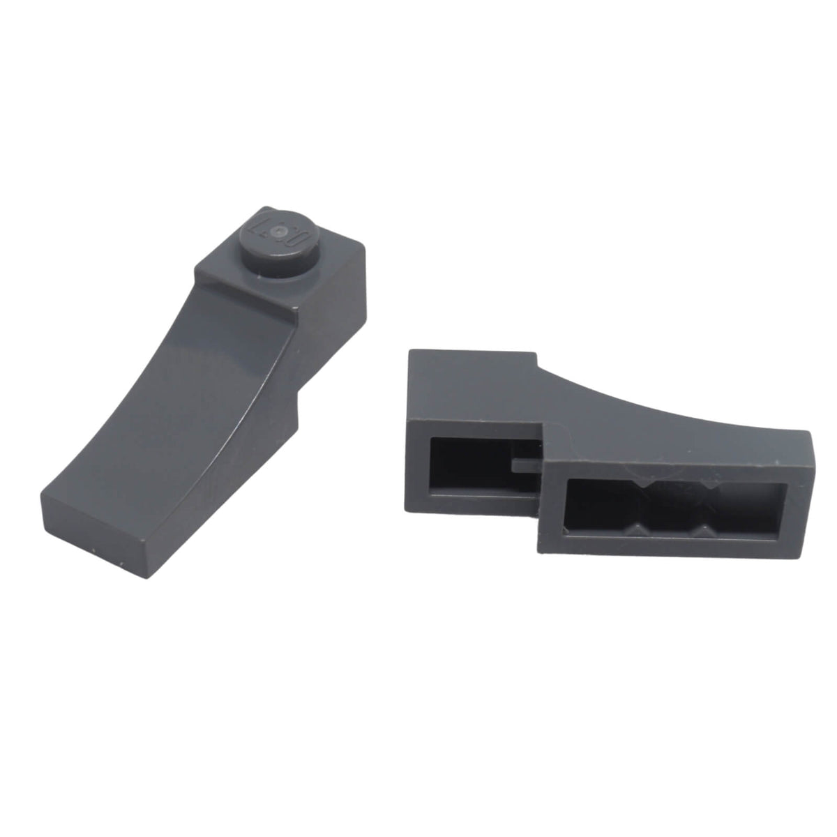 LEGO® Arch 1 x 3 Inverted in dark bluish gray, used for decorative arches, doorways, and smooth underside detailing
