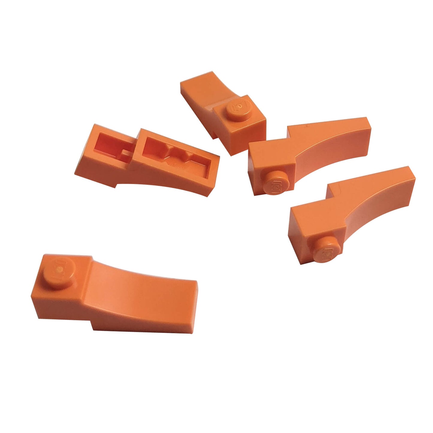 LEGO® Arch 1 x 3 Inverted in orange, used for decorative arches, doorways, and smooth underside detailing
