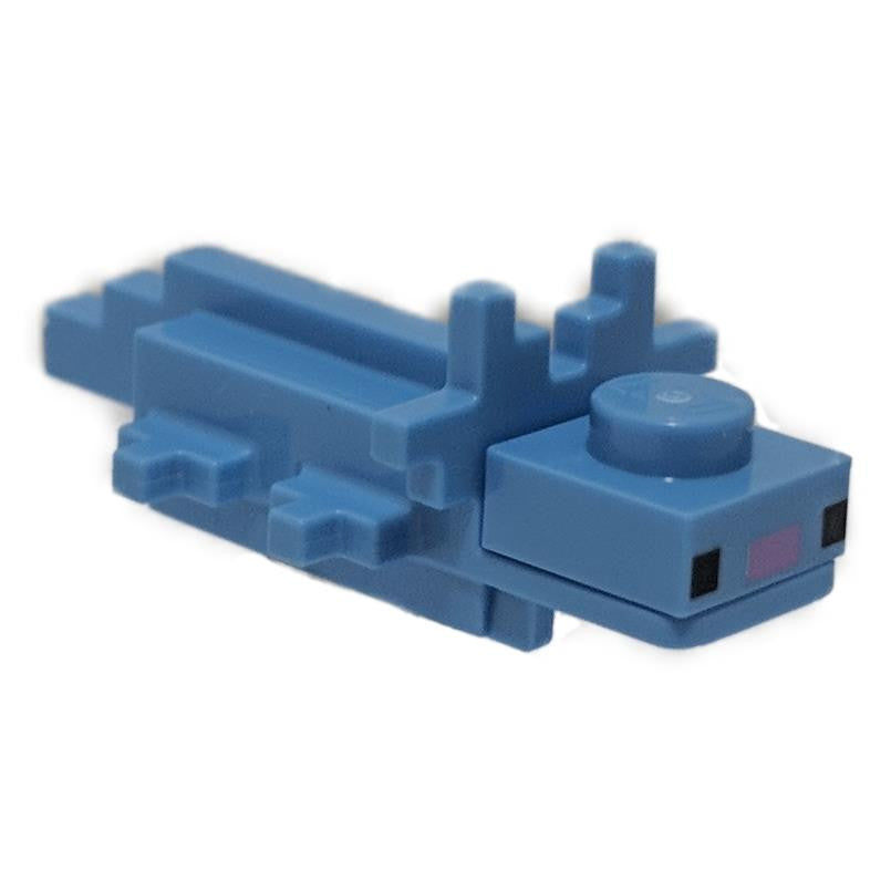 LEGO medium blue pixelated axolotl figure 86879c01 sea animal