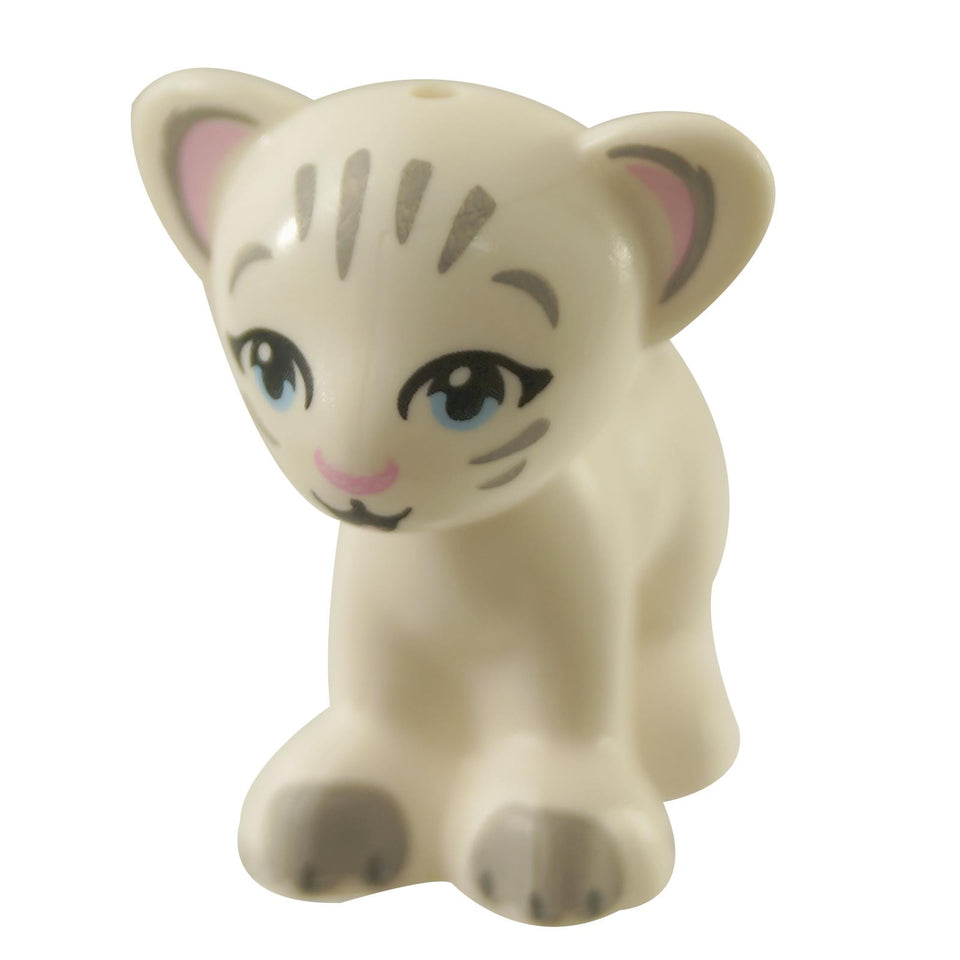 LEGO bebê leão tigre filhote 14734pb04 pequena figura de animal com olhos azuis e nariz rosa