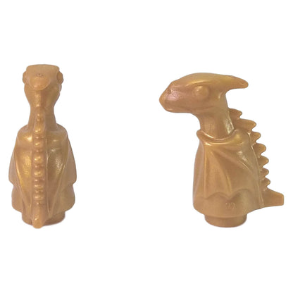 LEGO Baby Dragon 41535, oro perlado, vista frontal y lateral