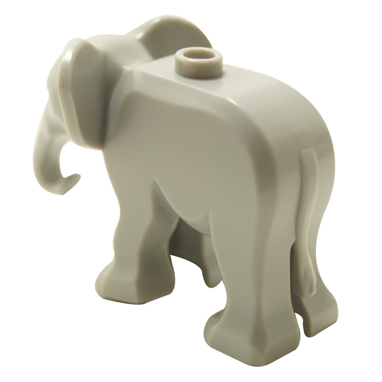 LEGO Baby Elephant figure, gray, rear view showing tail and stud