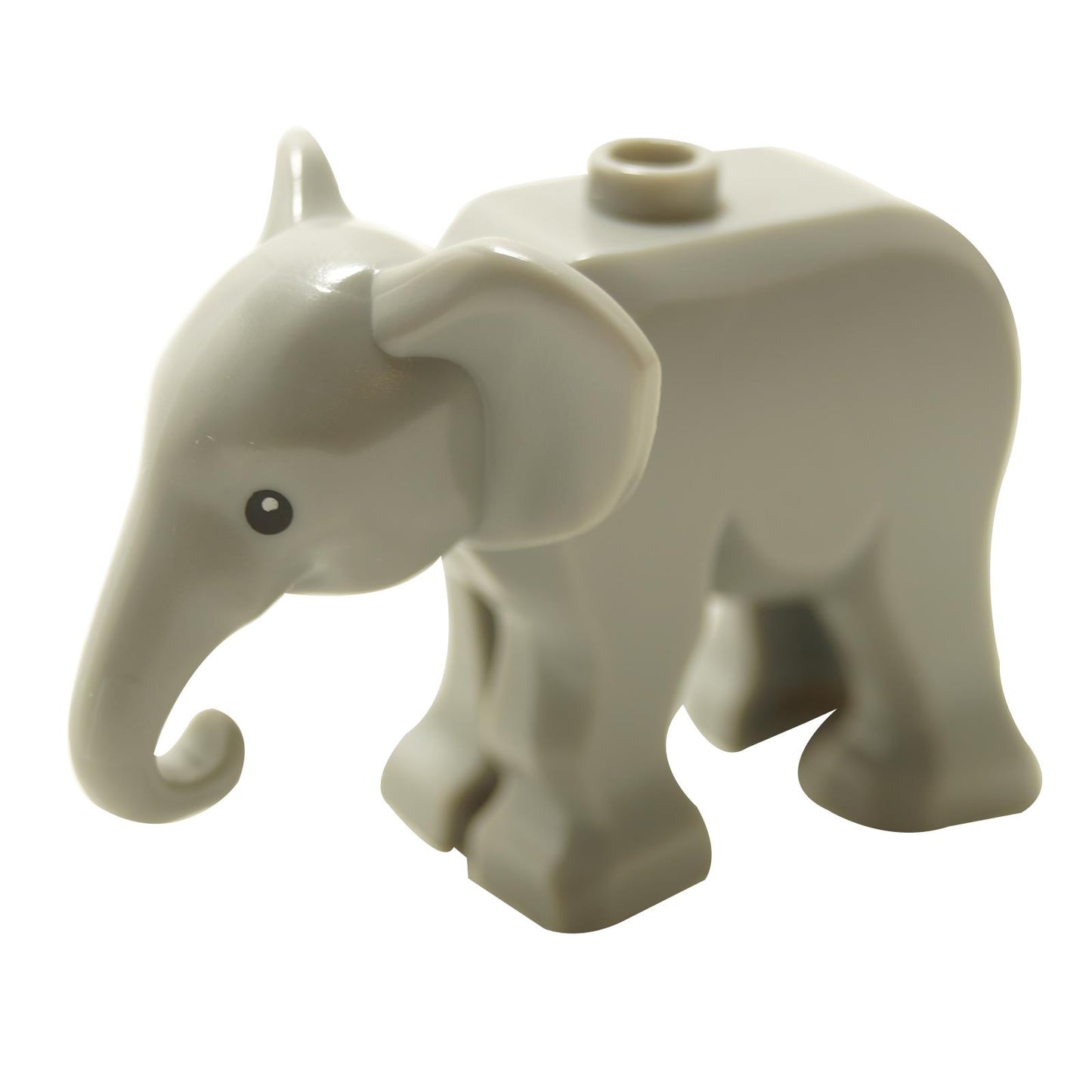 LEGO Baby Elephant figure, light gray, side view