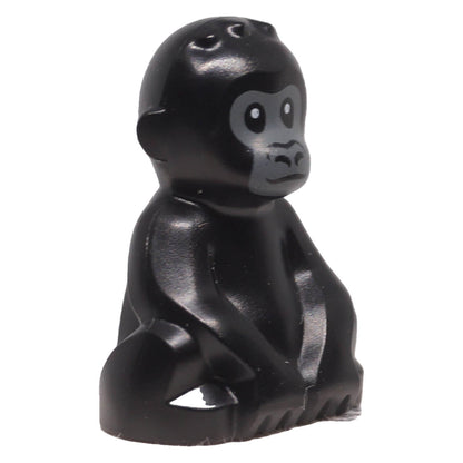 LEGO® baby gorilla 5619pb01 with dark bluish gray face right side view