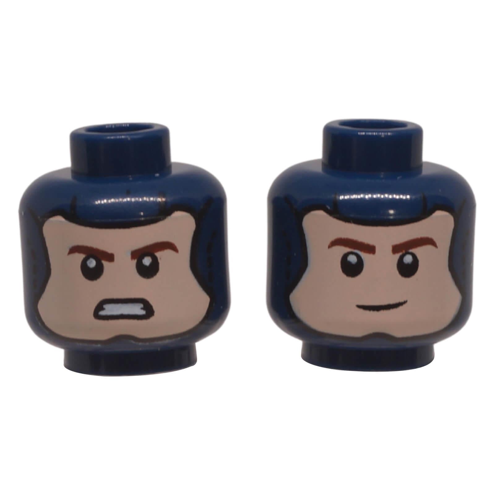 LEGO minifigure head balaclava 3626pb3276 dual sided smile angry