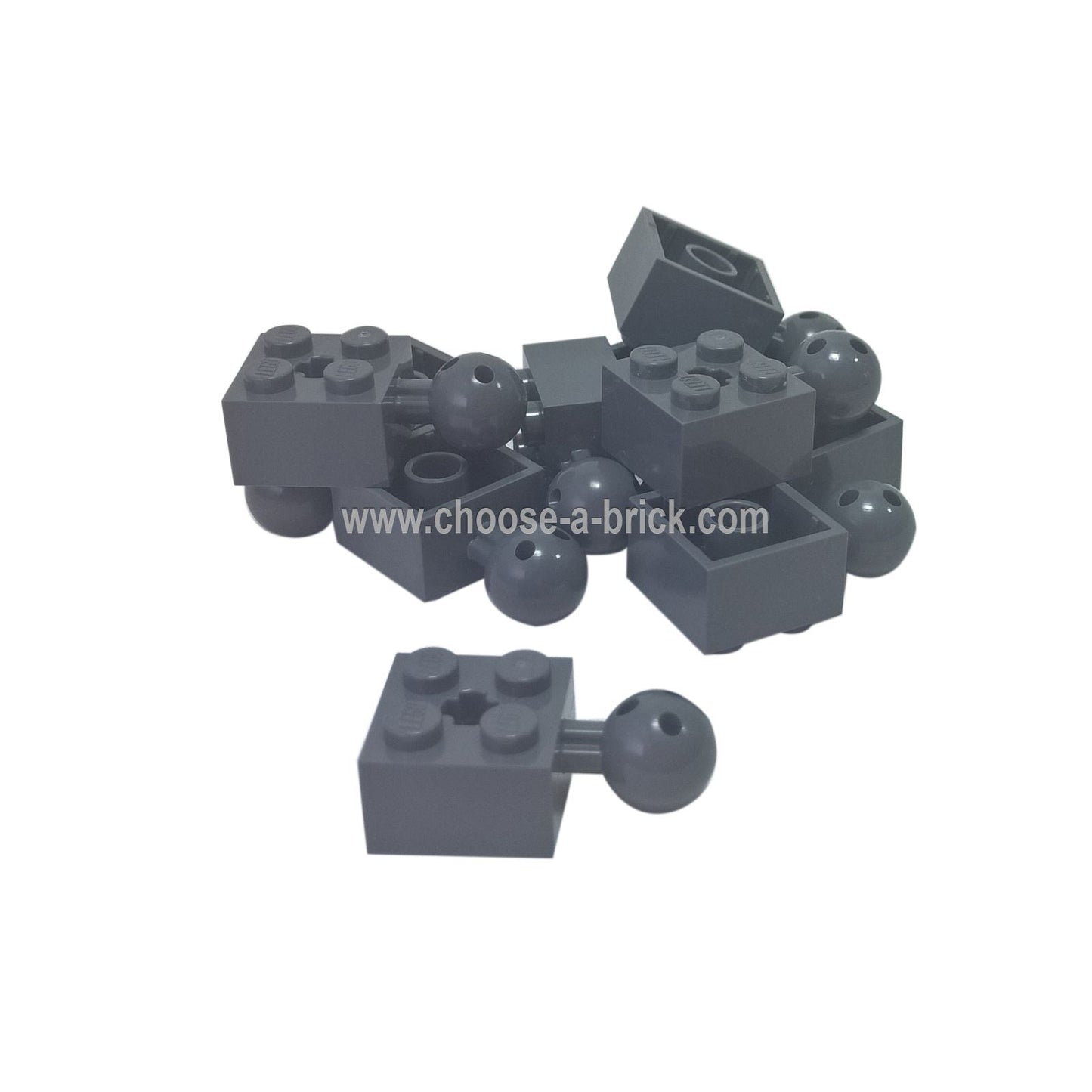 LEGO Technic ball joint brick 57909b 2x2 axle hole dark bluish gray