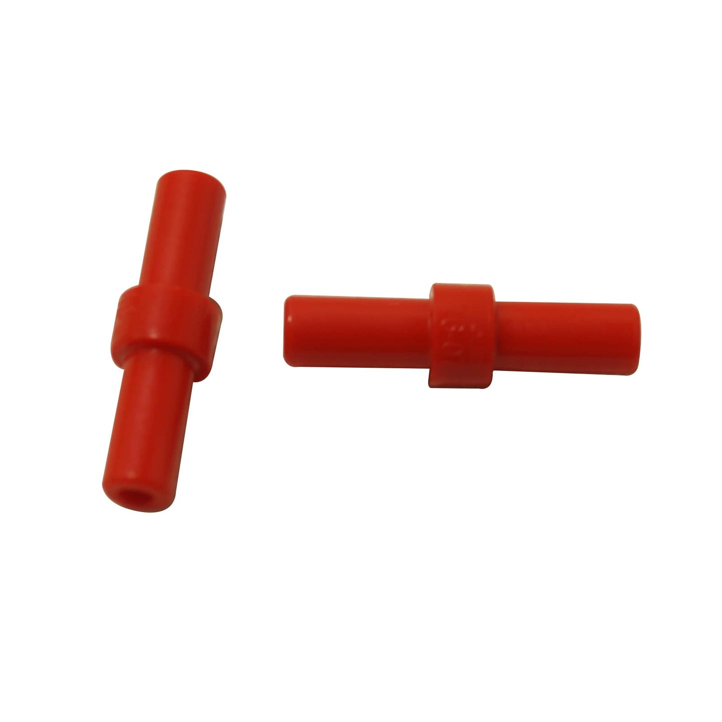 LEGO® barra 2L con anillo de parada integrado, elemento de varilla corta para posicionamiento controlado y fijaciones seguras, color rojo
