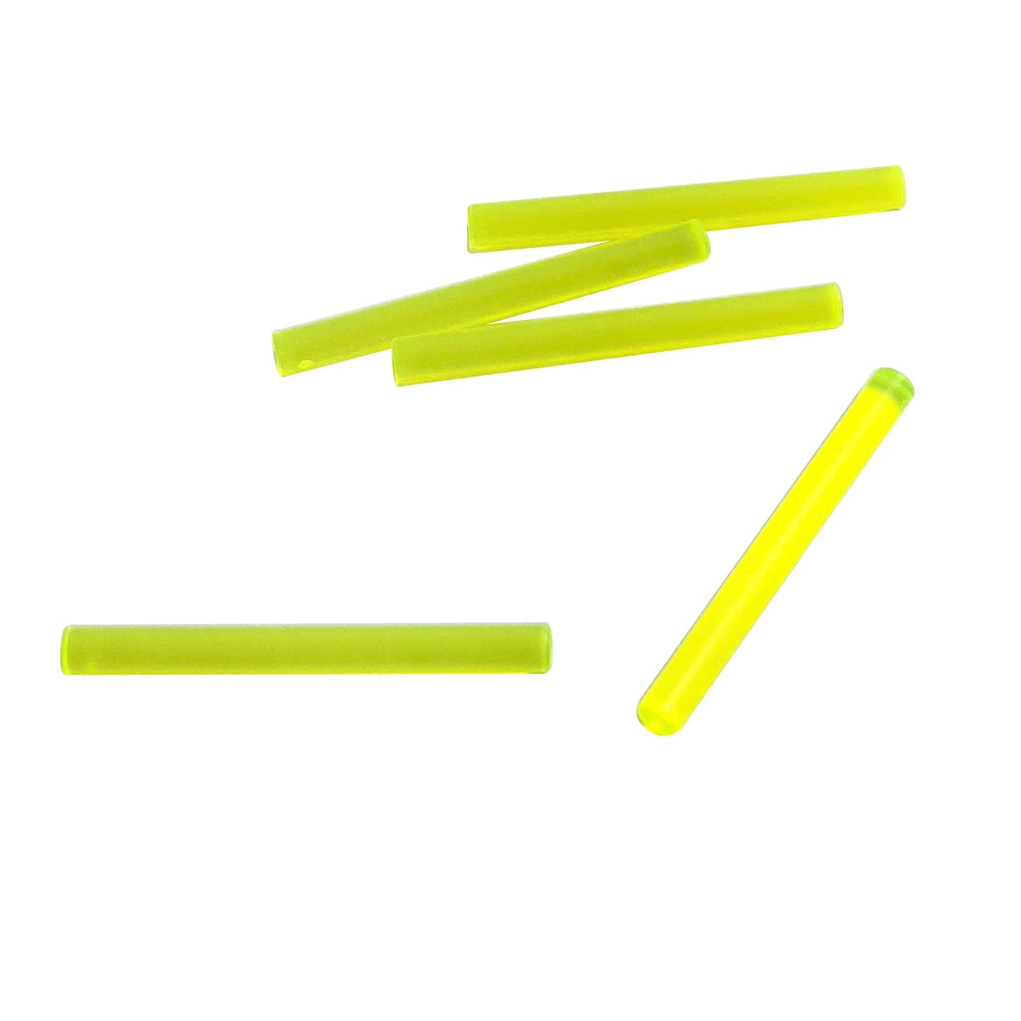 LEGO® elemento barra 4L dritta, comunemente usato come lama di lightsaber o bastone, colore giallo trasparente neon
