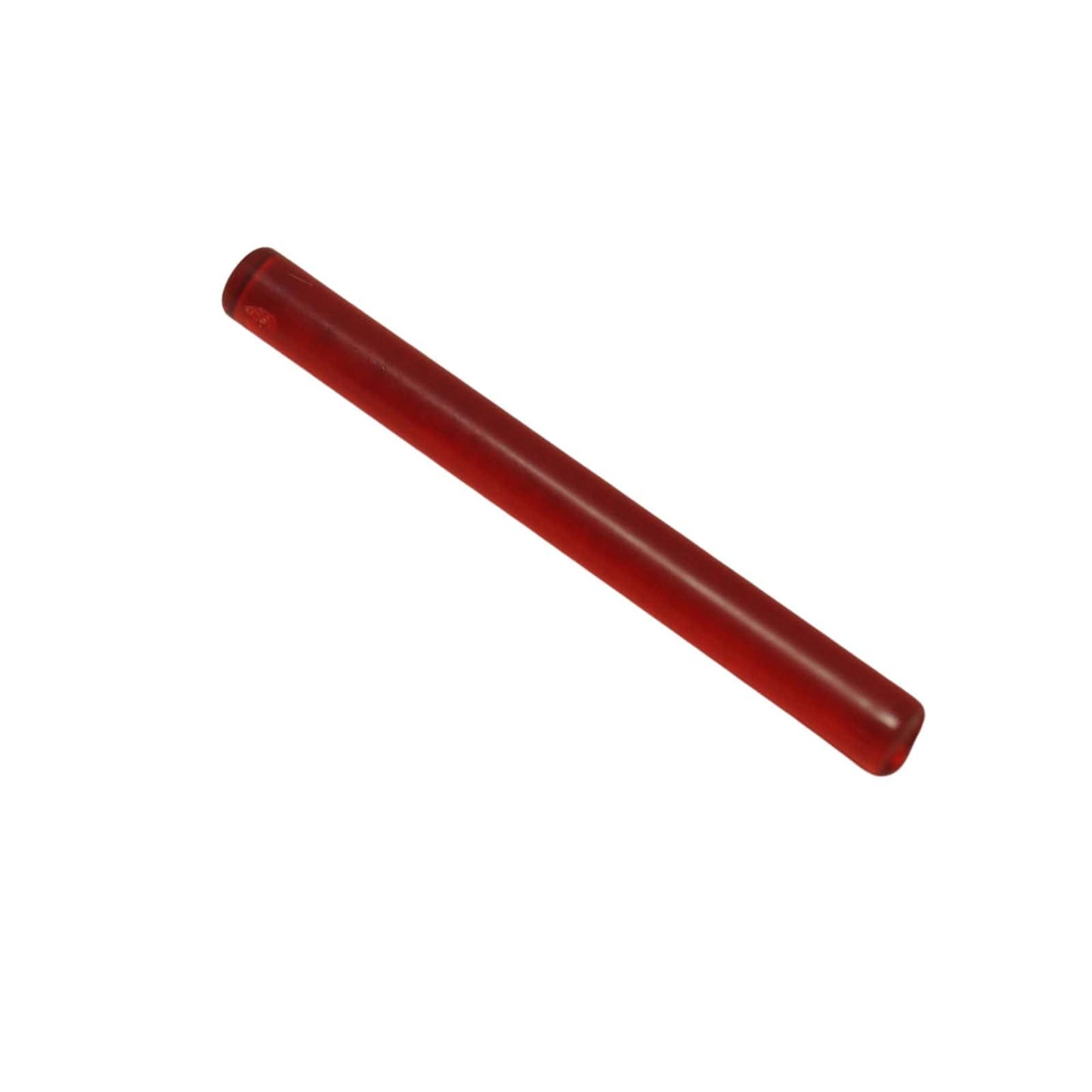 LEGO® elemento barra 4L dritta, comunemente usato come lama di lightsaber o bastone, colore rosso trasparente
