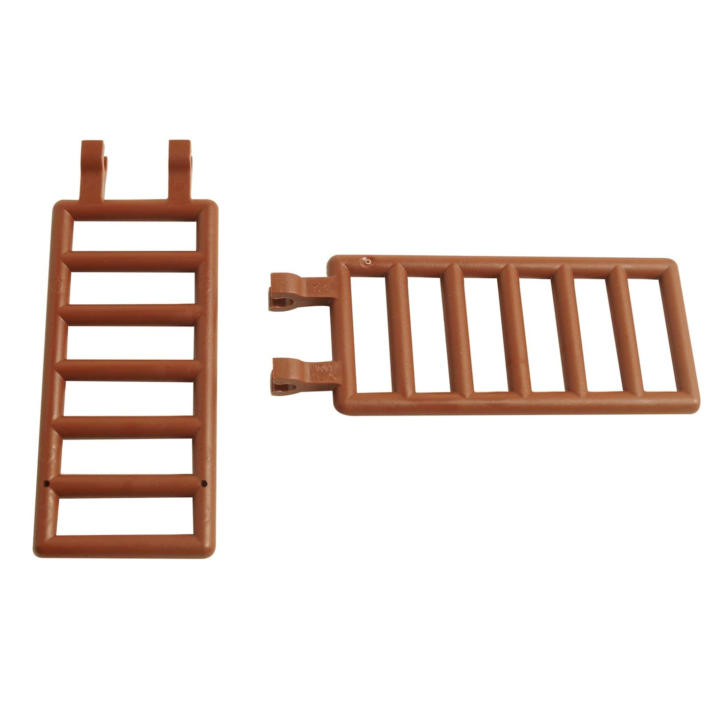 LEGO® element drabinkowy 7 x 3 z dwoma zaciskami bocznymi, stosowany jako drabina lub poręcz, kolor rdzawy
