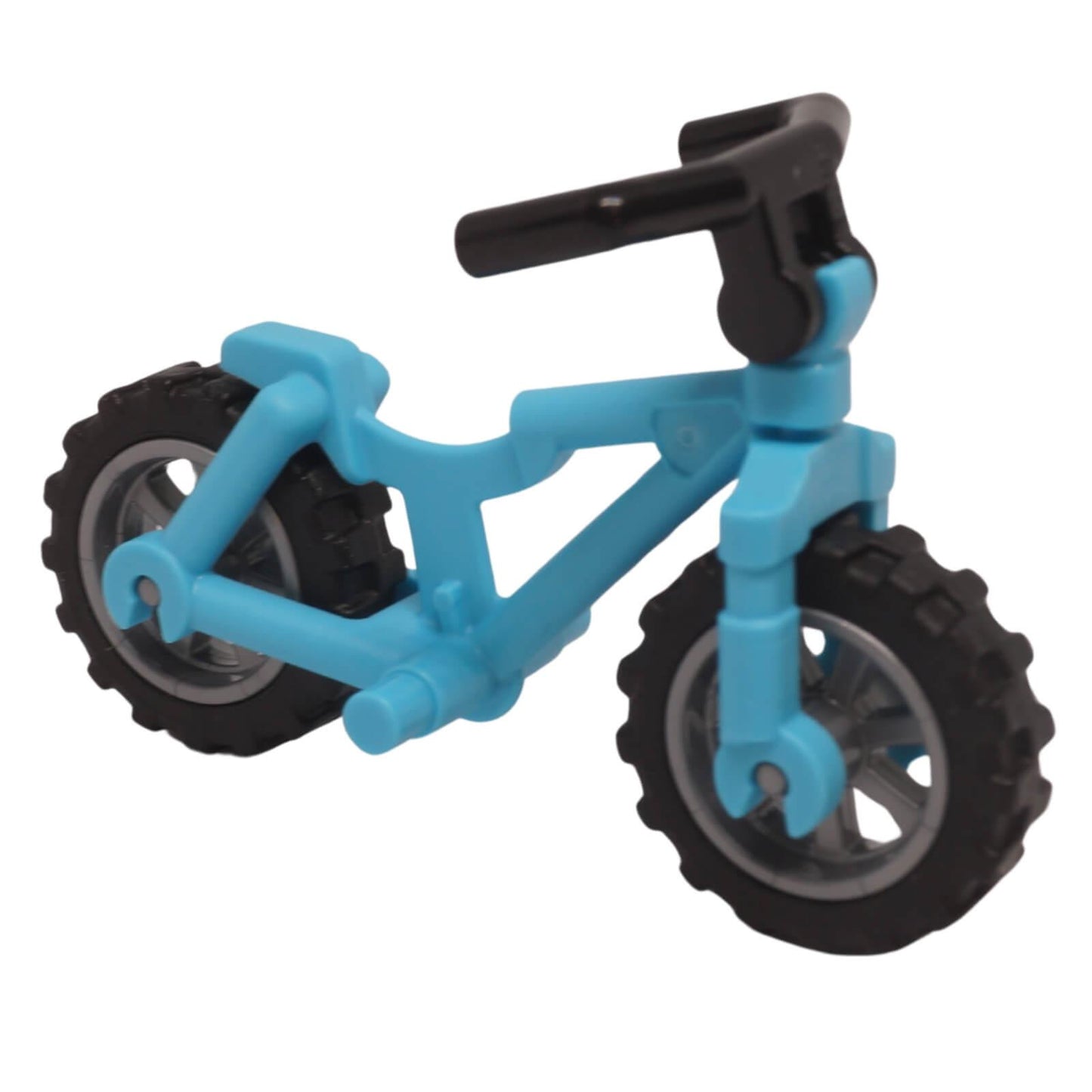 LEGO bicycle 5554c01 heavy mountain bike with rugged tires and silver wheels medium azure front voew