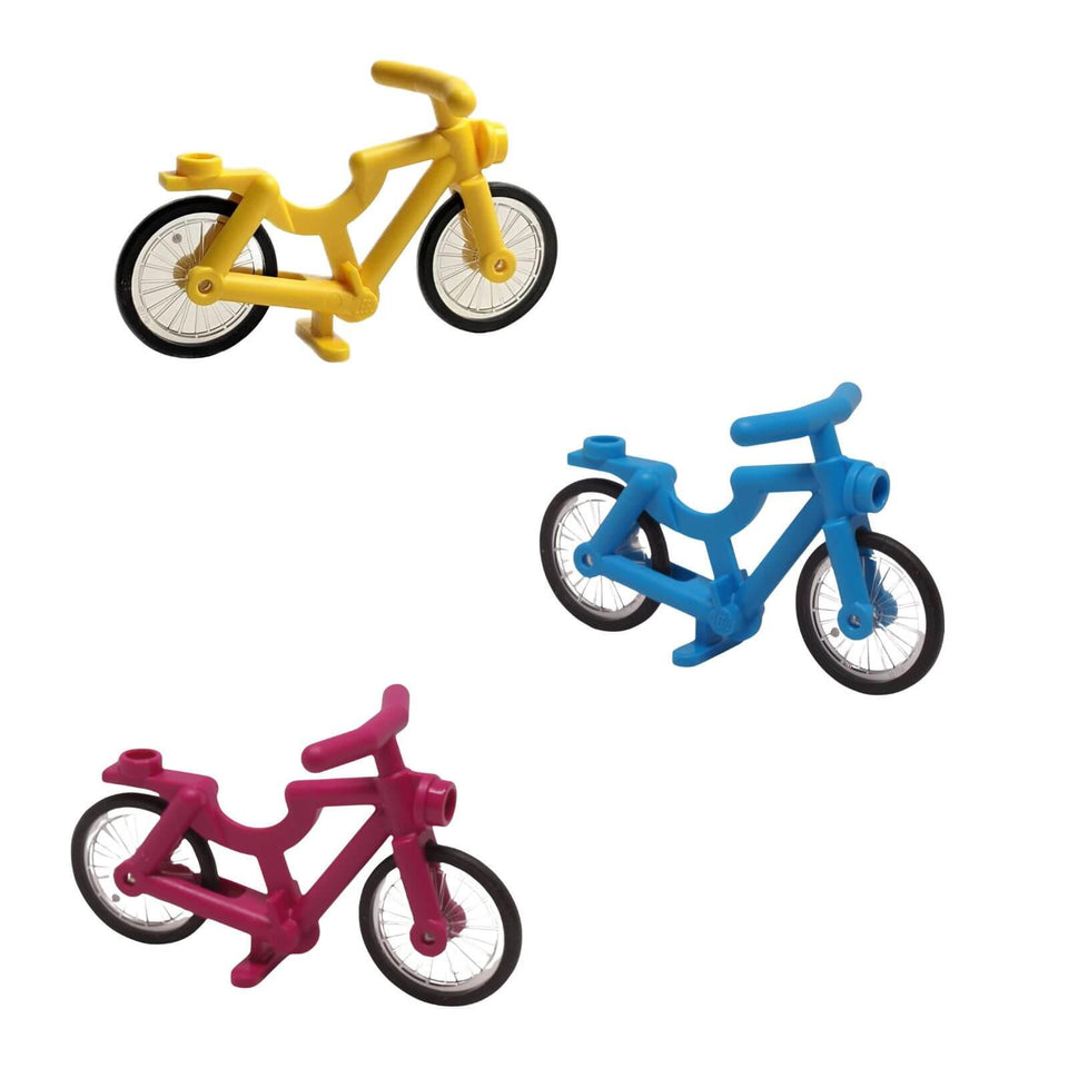 LEGO® bicycle bike lot with three assembled bicycle accessories