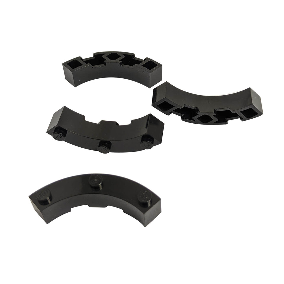 LEGO® Black Brick Round Corner 4 x 4 Macaroni with 3 Studs 48092