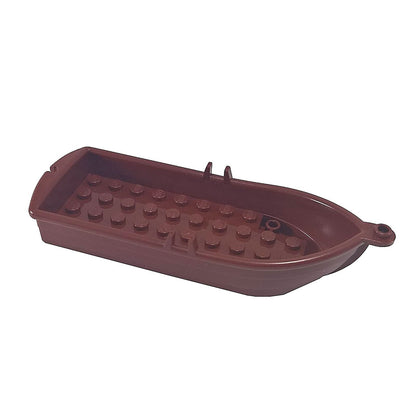 LEGO® Boat 14 x 5 x 2 with Oarlocks and 2 Hollow Studs – Reddish Brown (Part 2551)
