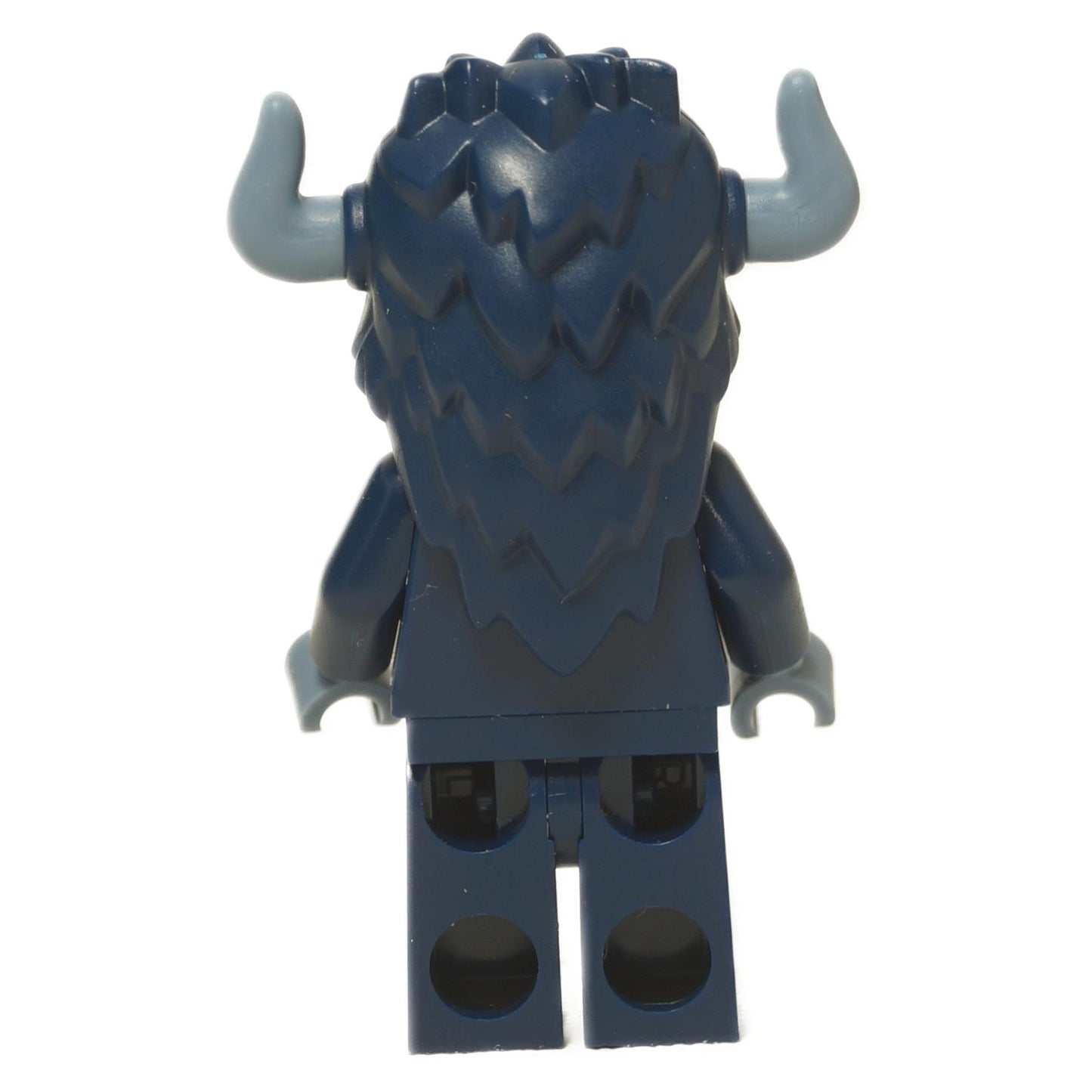 LEGO® Bogeyman minifigure (col456) from Collectible Minifigures Series 27, a dark blue monster with red eyes and a wide fanged mouth. Back view.