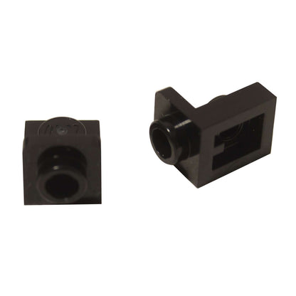 LEGO® Bracket 1 x 1 – 1 x 1 inverted in black, compact connector for SNOT building techniques.
