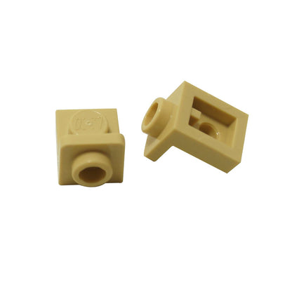 LEGO® Bracket 1 x 1 – 1 x 1 inverted in tan, compact connector for SNOT building techniques.
