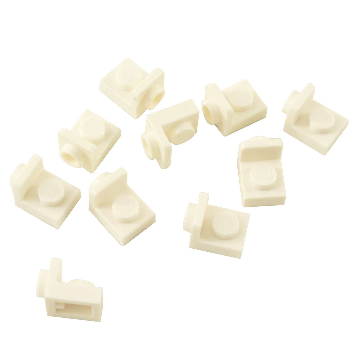 LEGO® Bracket 1 x 1 – 1 x 1 inverted in white, compact connector for SNOT building techniques.
