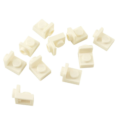LEGO® Bracket 1 x 1 – 1 x 1 inverted in white, compact connector for SNOT building techniques.

