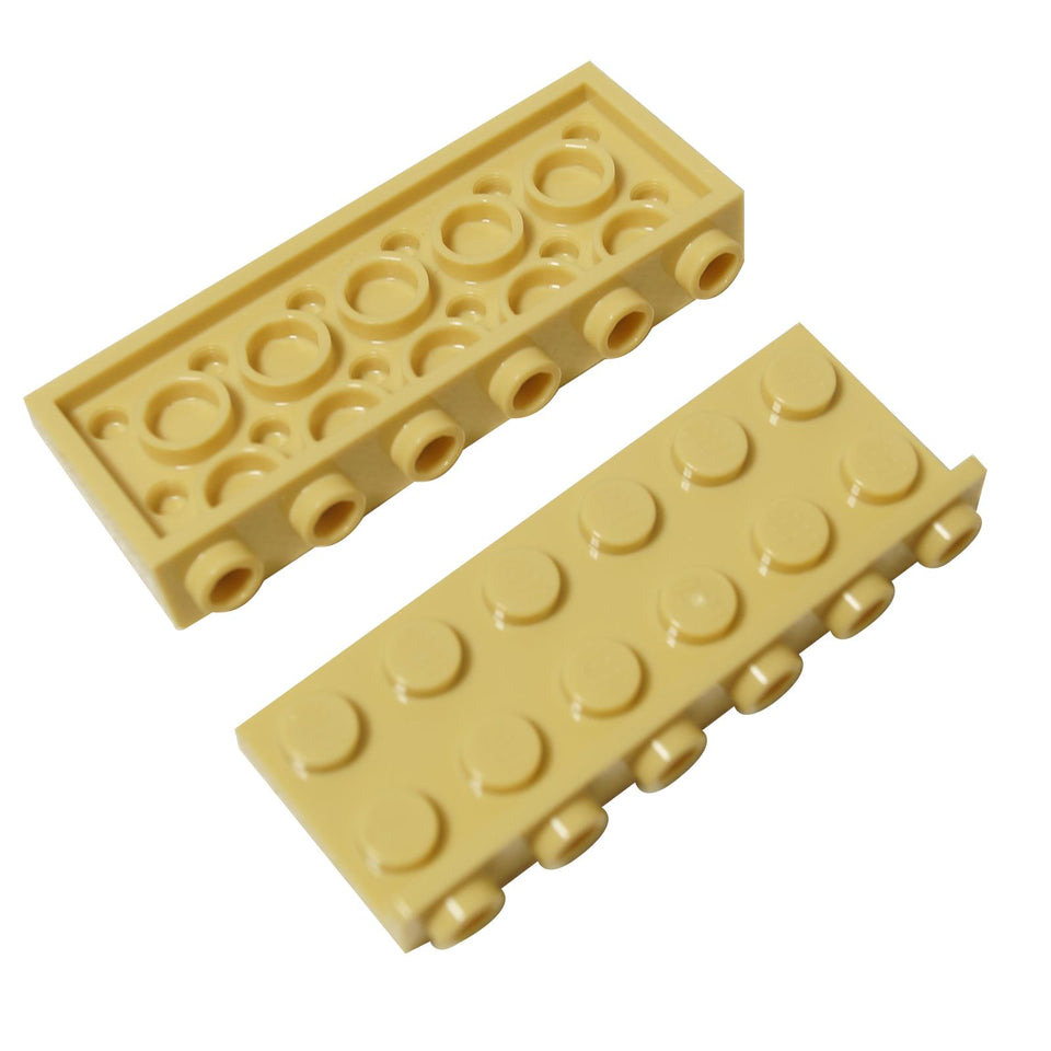 LEGO® Bracket 2 x 6 - 1 x 6 Inverted (64570) in tan color, showing stud and underside detail.