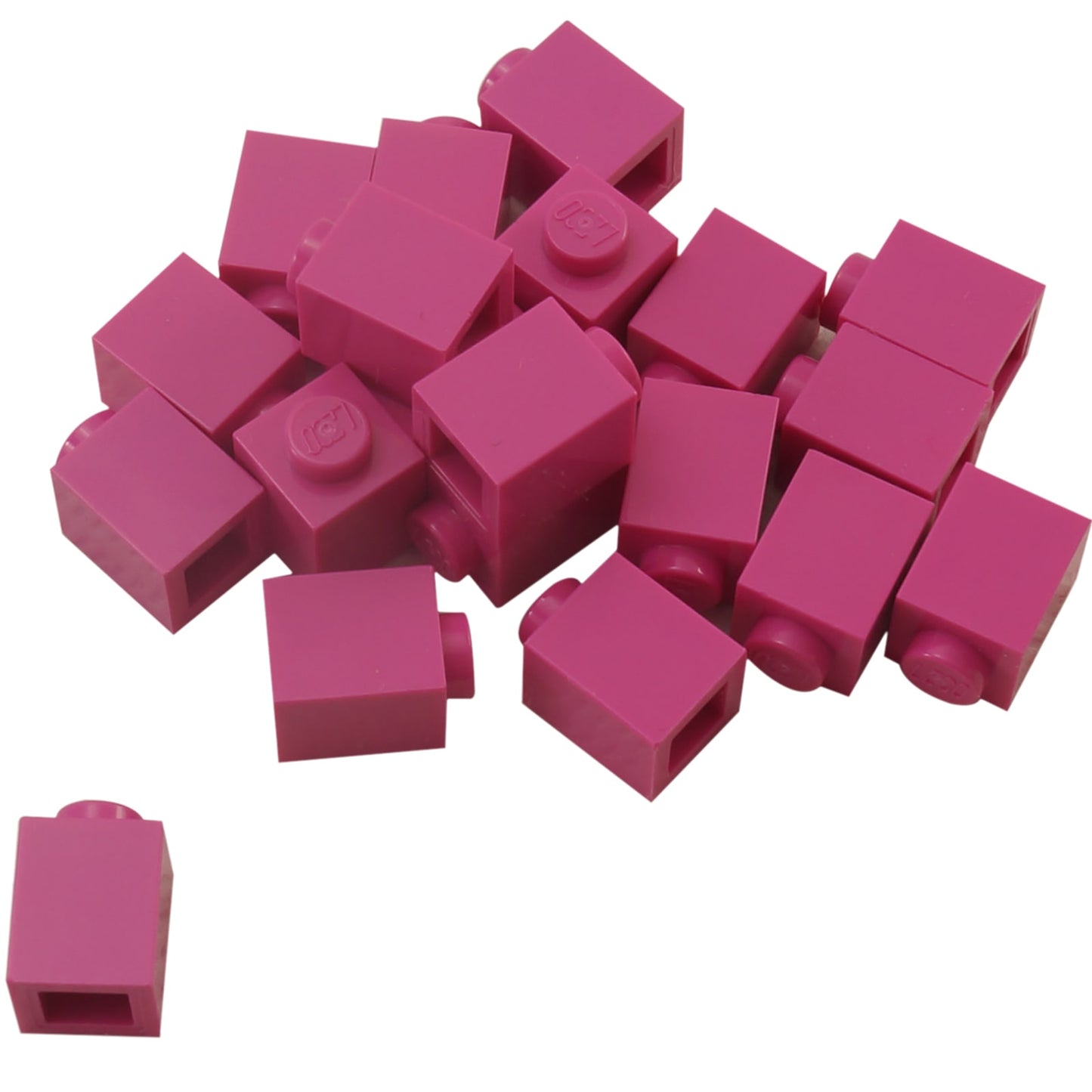 LEGO® Brick 1 x 1 in dark pink, a small square brick with one top stud used for basic building connections.