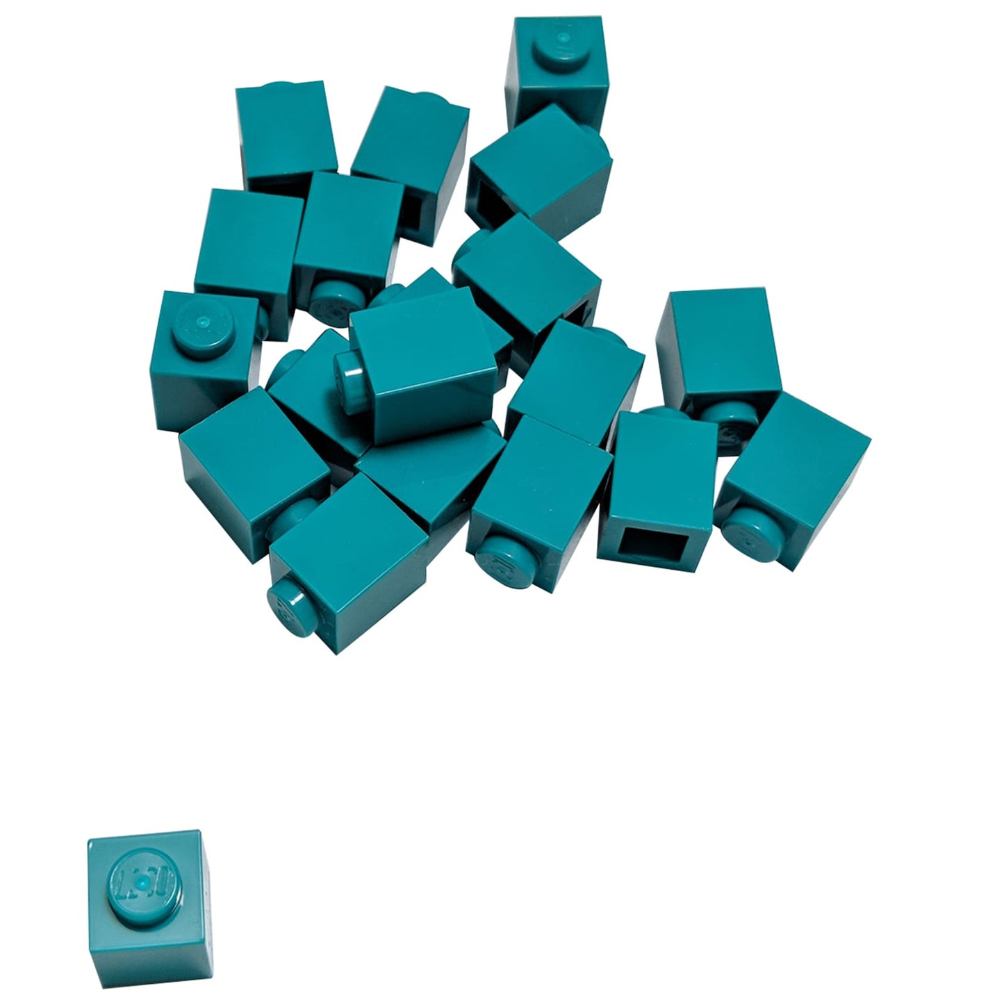 LEGO® Brick 1 x 1 in dark turquoise, a small square brick with one top stud used for basic building connections.