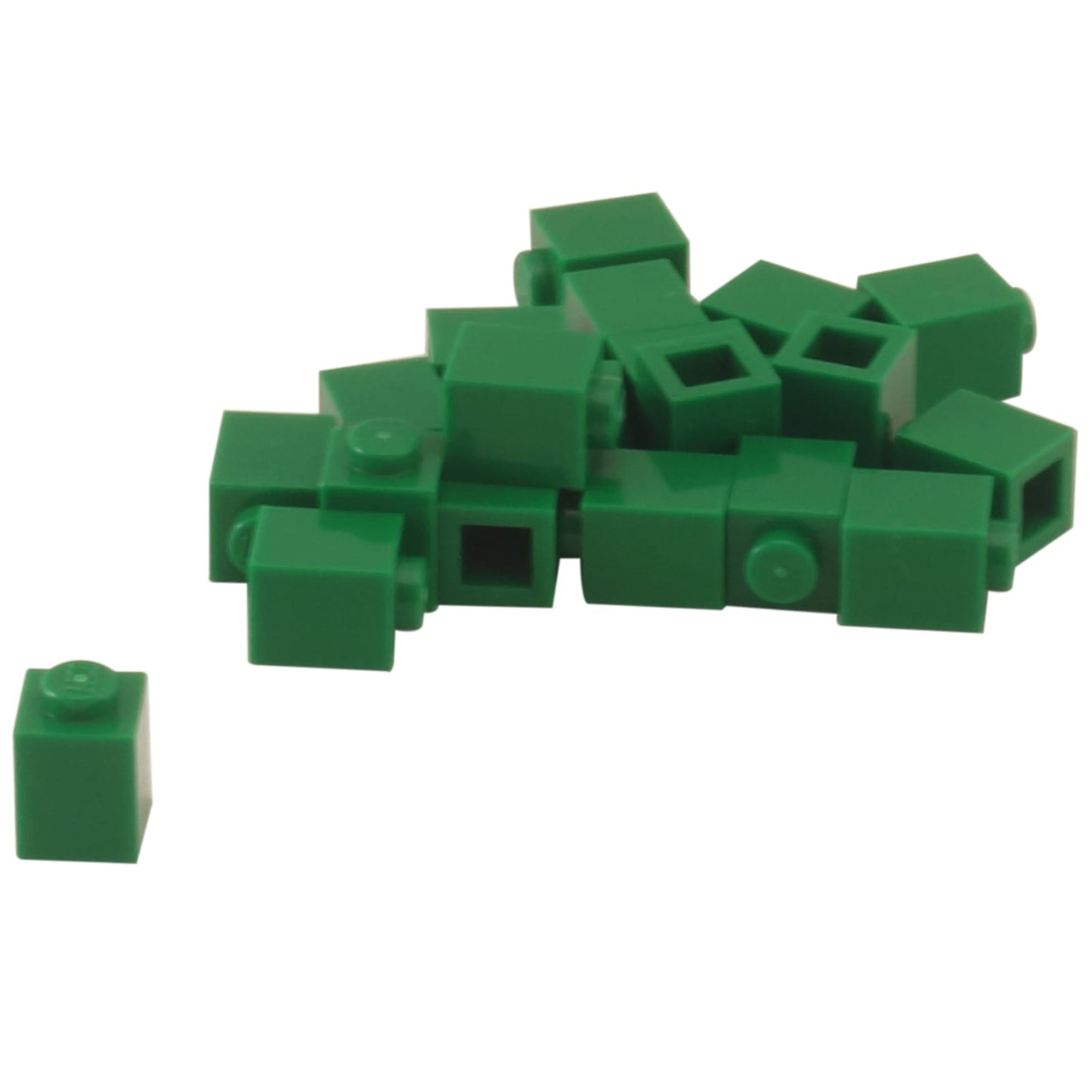 LEGO® Brick 1 x 1 in green, a small square brick with one top stud used for basic building connections.