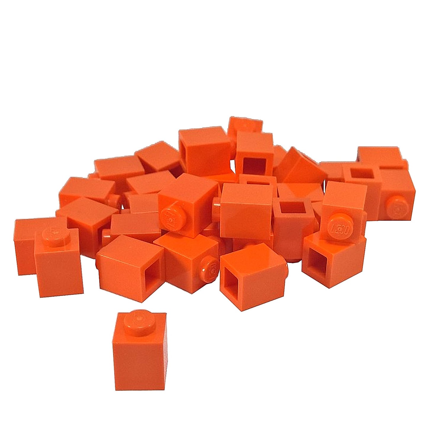 LEGO® Brick 1 x 1 in orange, a small square brick with one top stud used for basic building connections.
