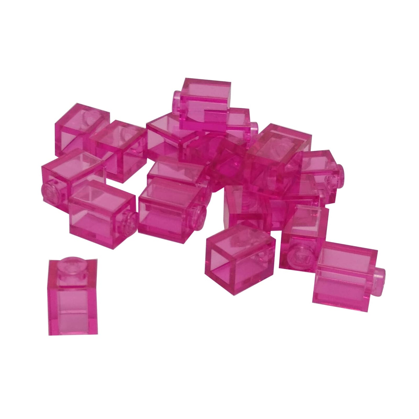 LEGO® Brick 1 x 1 in transparent dark pink, a small square brick with one top stud used for basic building connections.