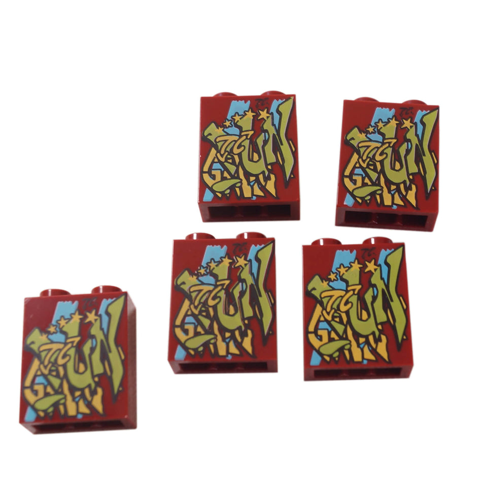 LEGO Brick 1 x 2 x 2 with Inside Stud Holder Graffiti Pattern 3245cpb066