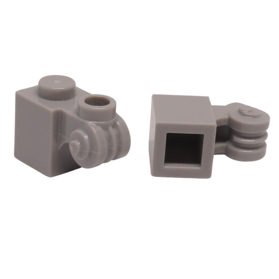 LEGO modified brick 1x1 scroll hollow stud part 20310 light bluish gray