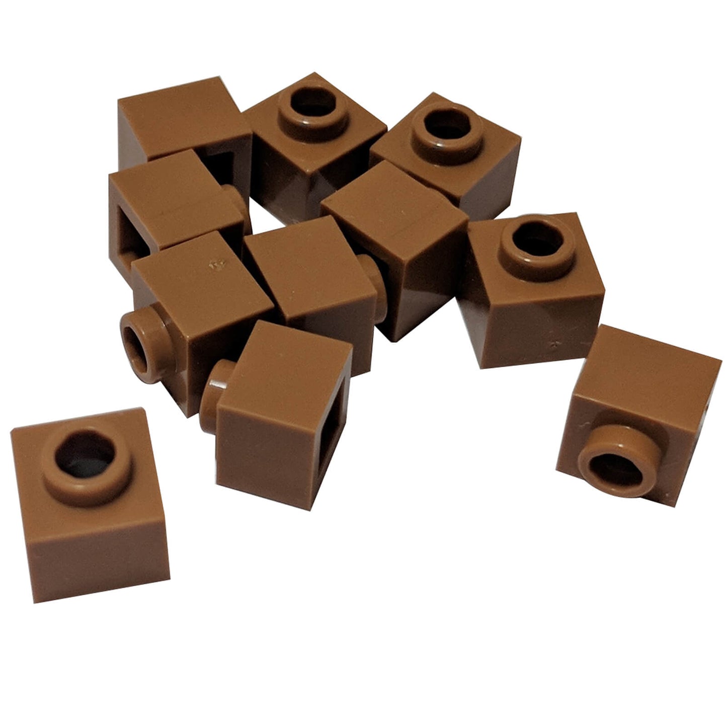 LEGO® Brick, Modified 1 x 1 x 2/3 with Open Stud in medium nougat, used for compact detailing and SNOT-compatible builds
