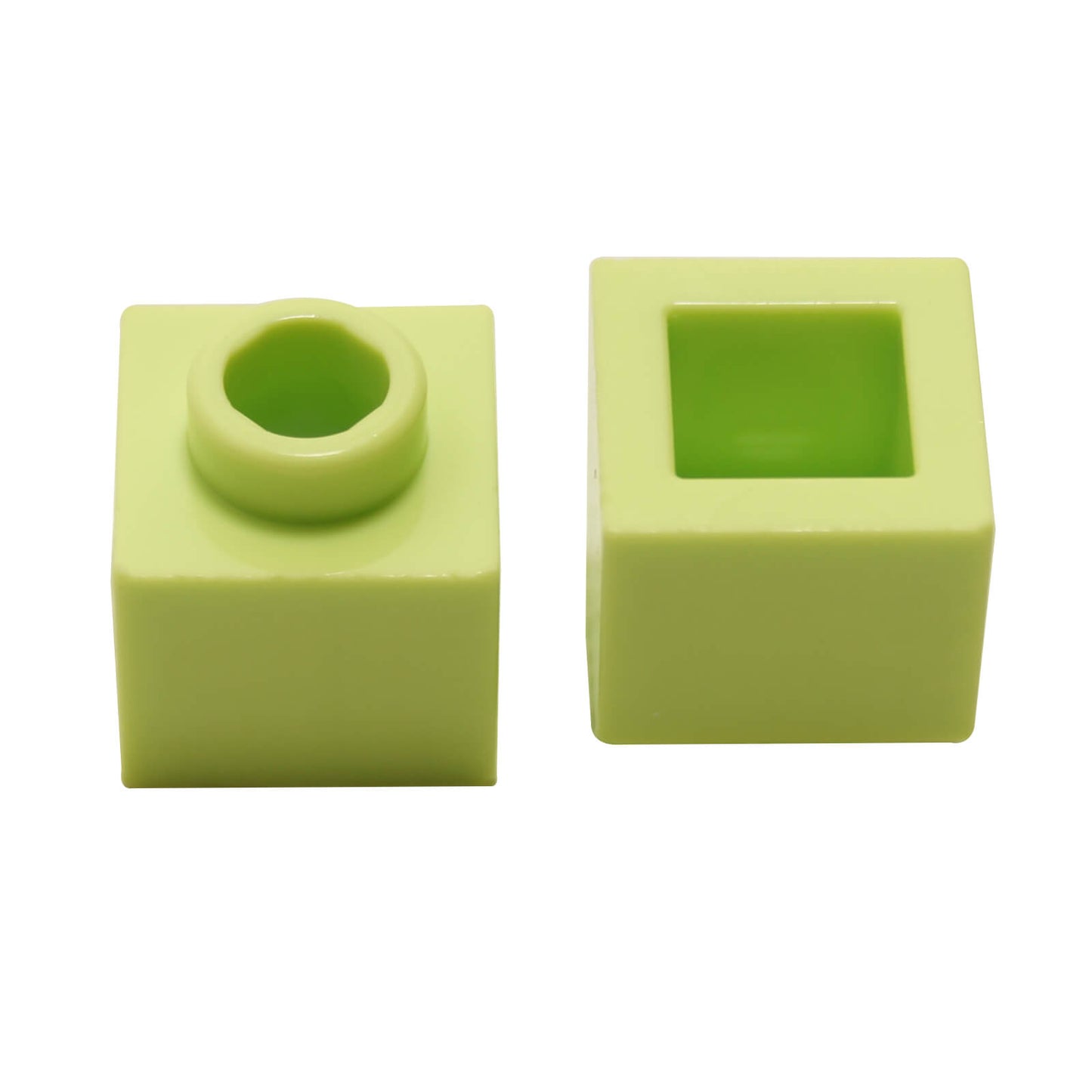 LEGO® Brick, Modified 1 x 1 x 2/3 with Open Stud in yellowish green, used for compact detailing and SNOT-compatible builds
