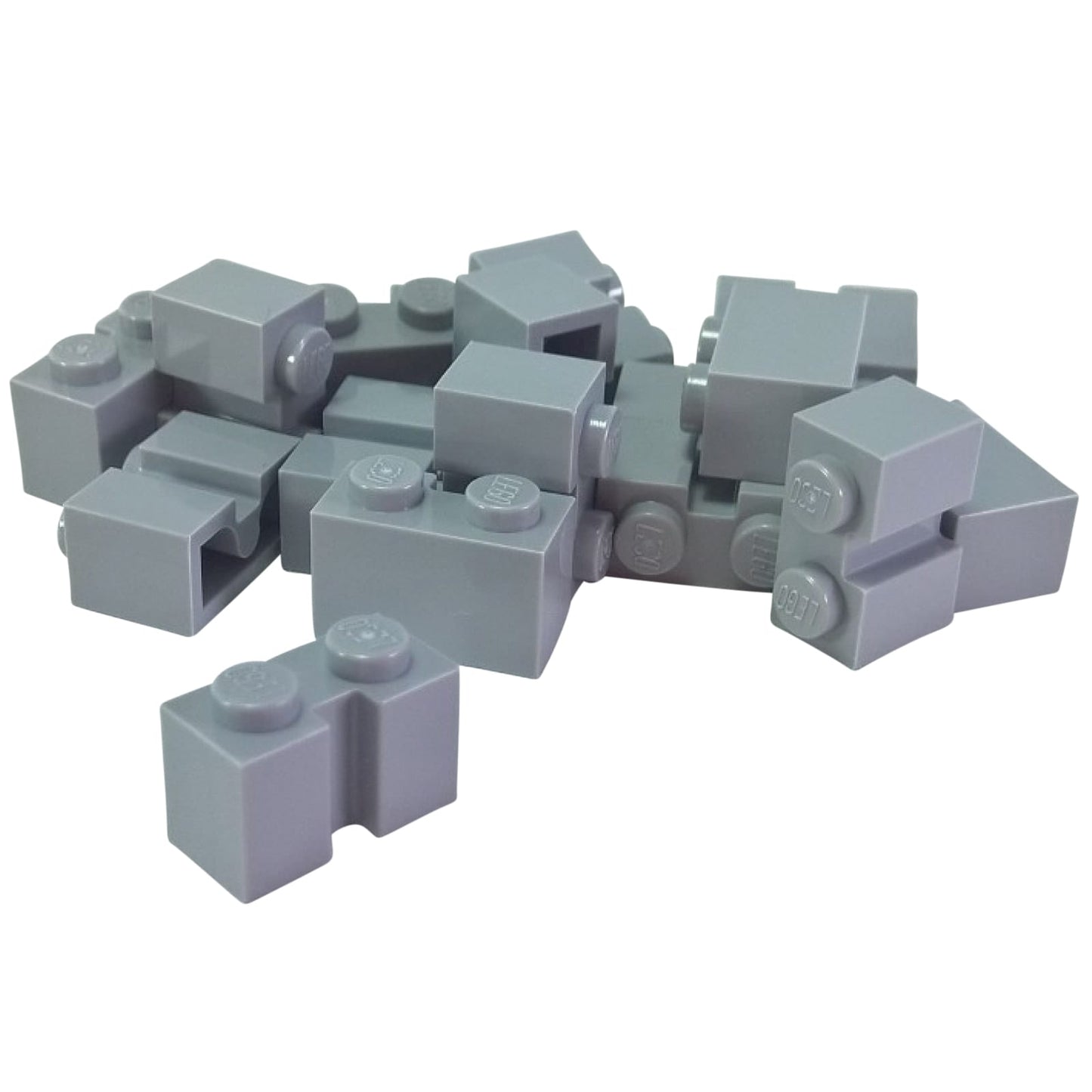 LEGO® Brick Modified 1 x 2 met Groef in lichtblauwgrijs, met een centrale verzonken lijn aan één kant.
