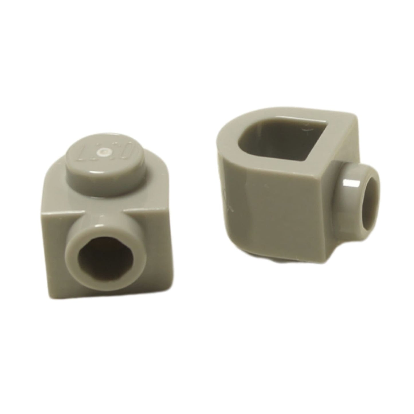 LEGO® Brick Round 1 x 1 x 2/3 Half Circle Extended with side stud in light bluish gray, featuring a curved front profile.

