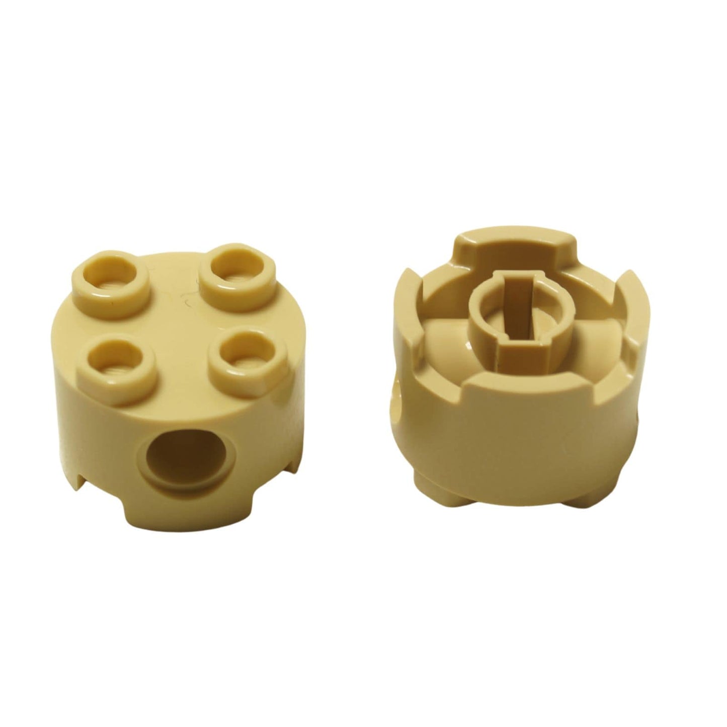 LEGO® kulatý cihla 2 x 2 s otvory pro boční kolíky pro připojení ve stylu Technic, béžová barva
