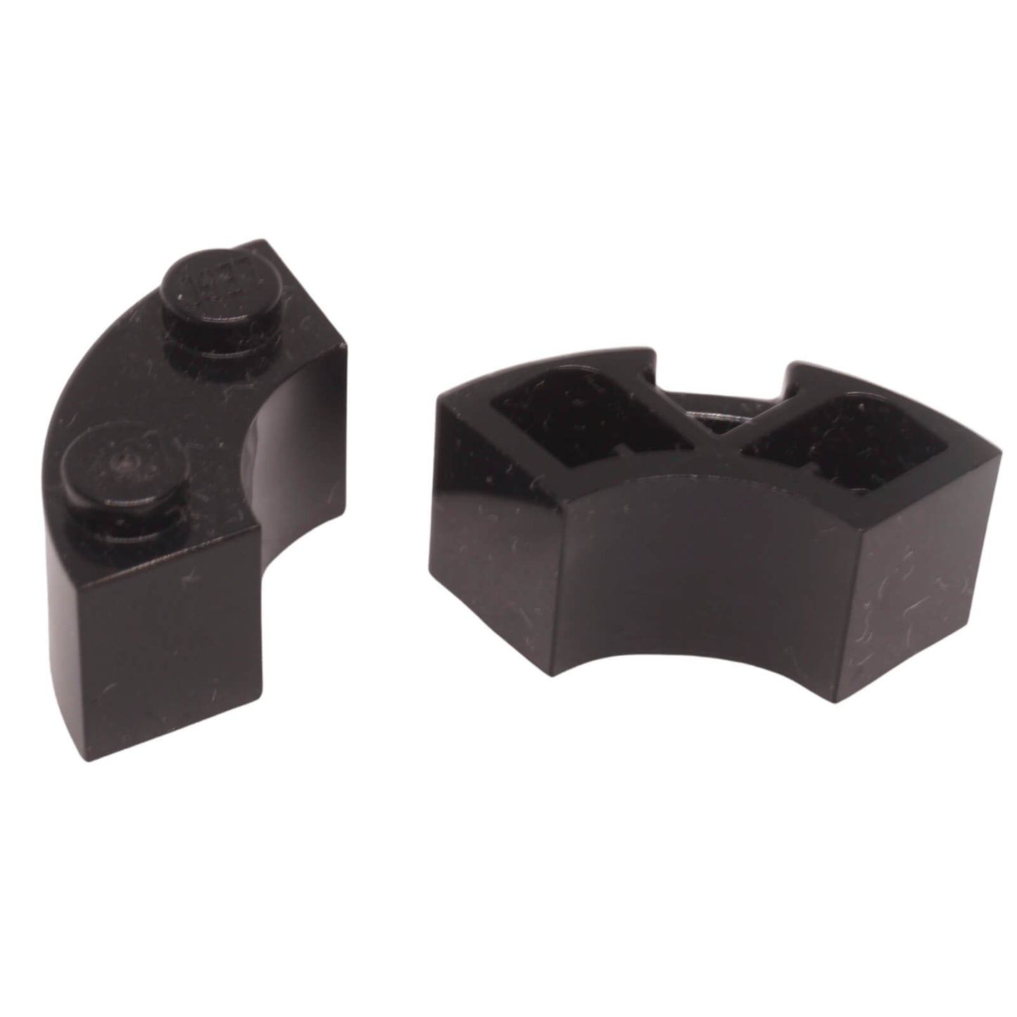 LEGO® Brick Round Corner 2 x 2 Macaroni 85080 in black with stud notch black
