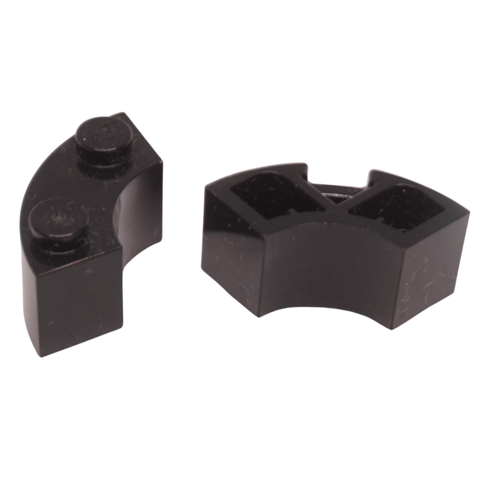 LEGO® Brick Round Corner 2 x 2 Macaroni 85080 in black with stud notch black