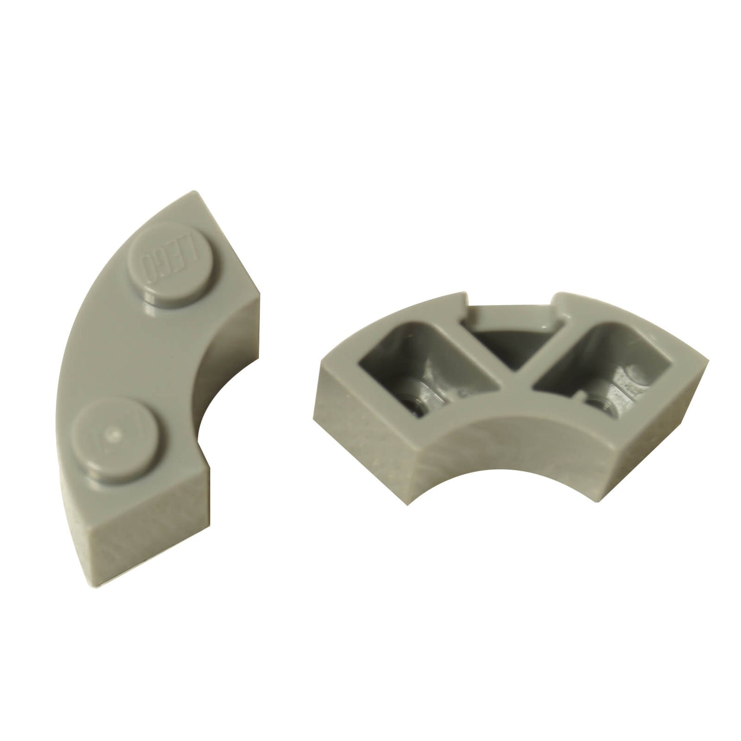 LEGO® Brick Round Corner 2 x 2 Macaroni 85080 in black with stud notch light bluish gray