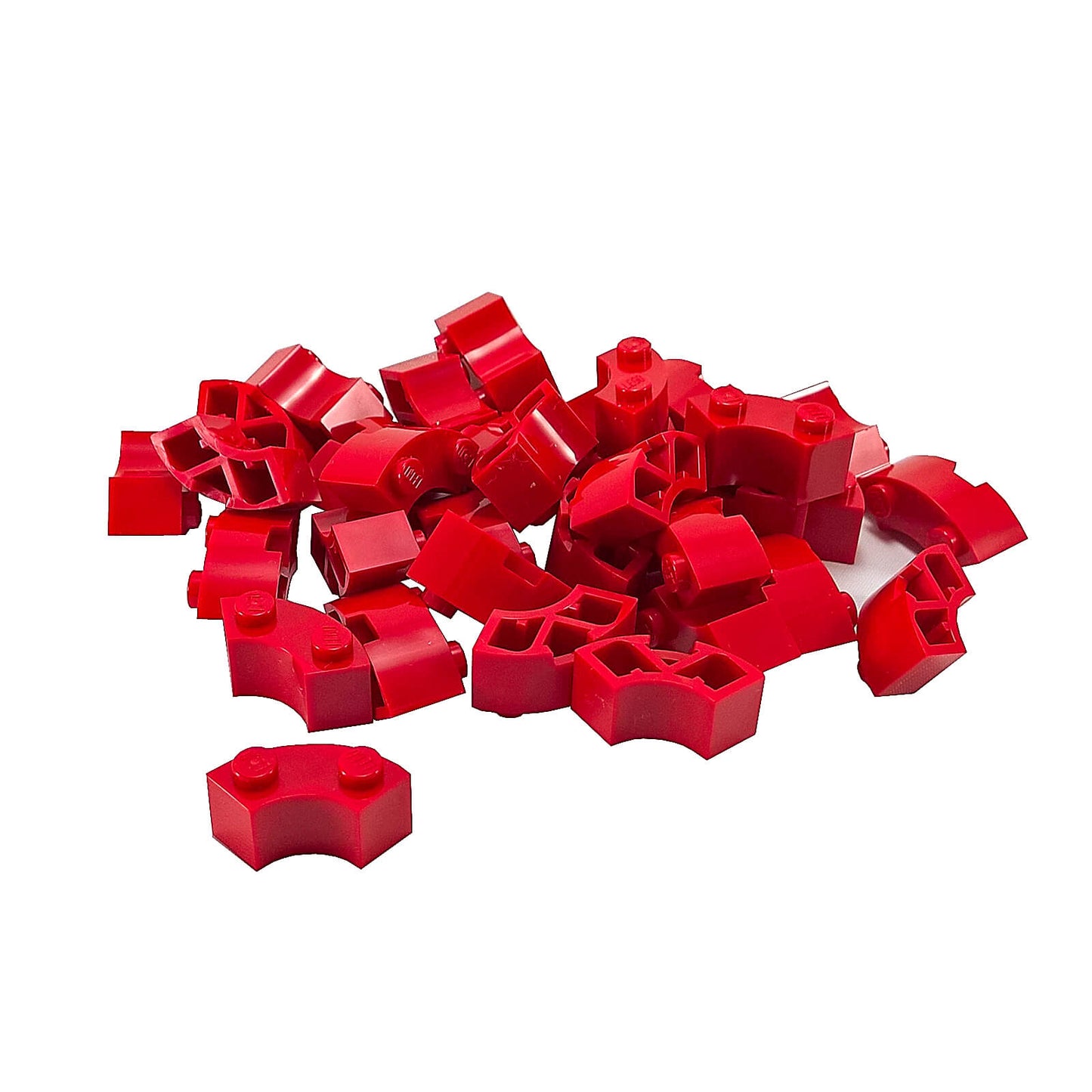 LEGO® Brick Round Corner 2 x 2 Macaroni 85080 in black with stud notch red