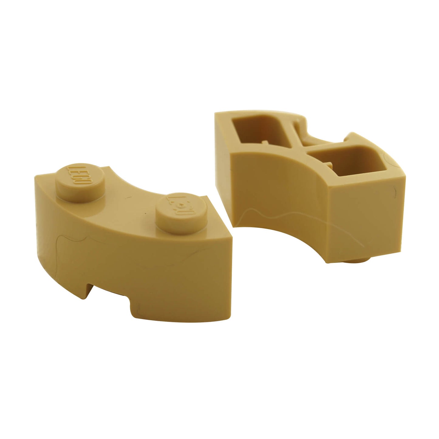 LEGO® Brick Round Corner 2 x 2 Macaroni 85080 in black with stud notch tan