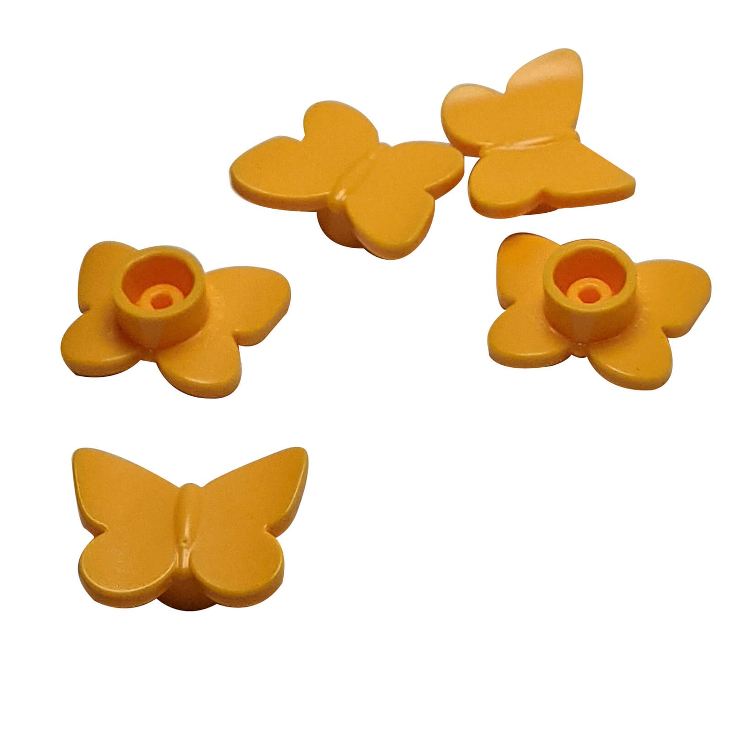 LEGO butterfly 80674 bright light orange decorative insect piece with stud holder