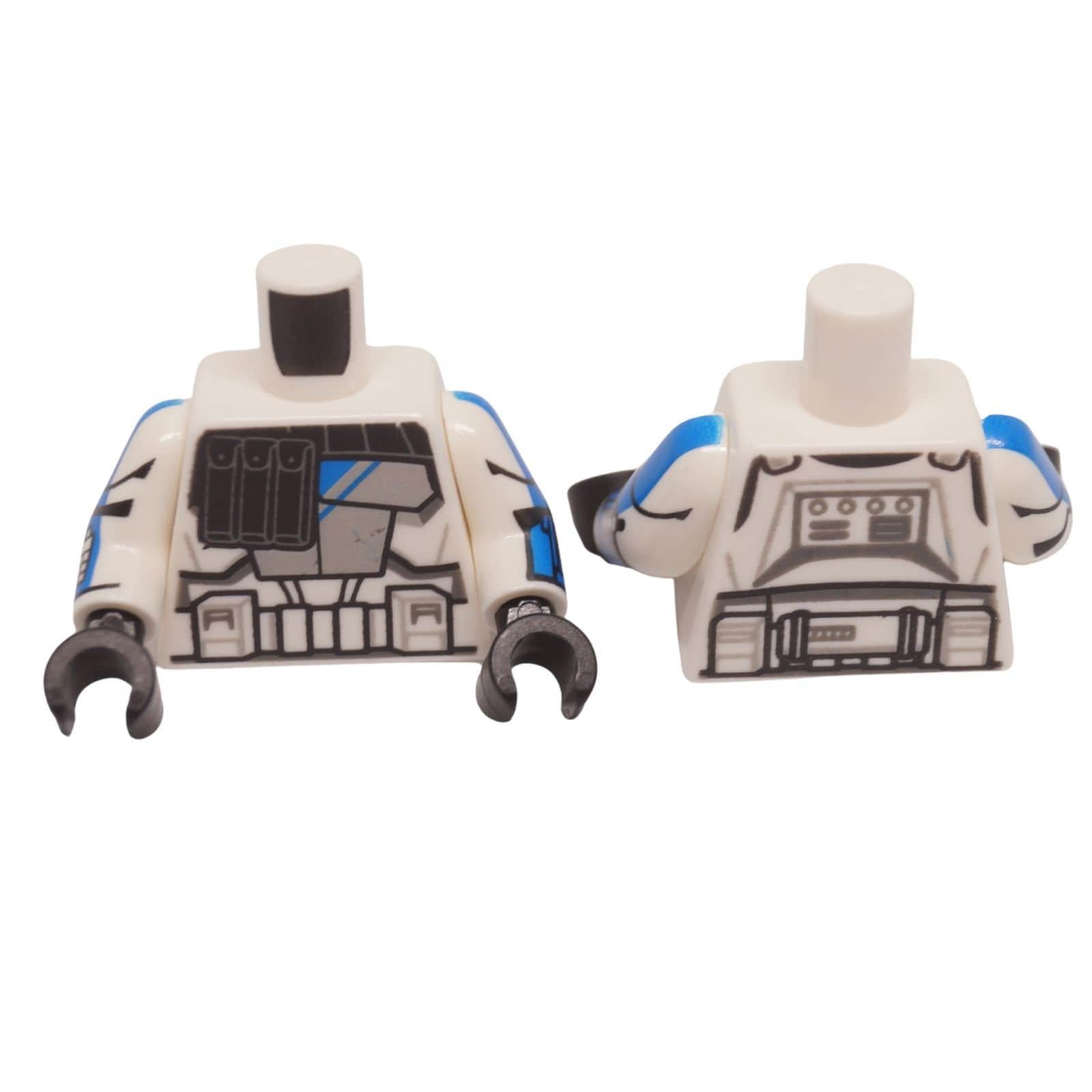 LEGO Captain Rex törzs 973pb5621c01 2. fázisú páncél fekete zsebekkel, elölnézet
